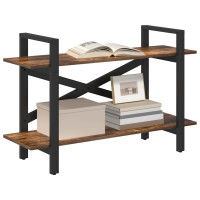 Produktbild för Hyllsystem Rökt ek 100 x 33,5 x 64 cm Konstruerat trä