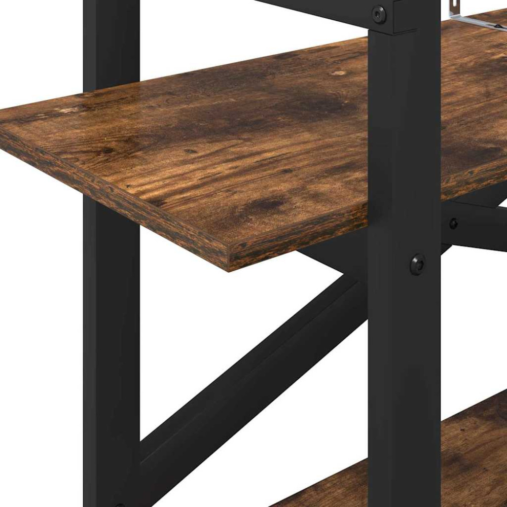 Produktbild för Hyllsystem Rökt ek 100 x 33,5 x 64 cm Konstruerat trä
