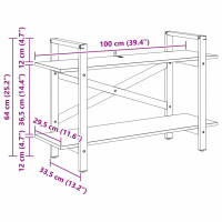 Produktbild för Hyllsystem Grå Sonoma 100 x 33,5 x 64 cm Konstruerat trä