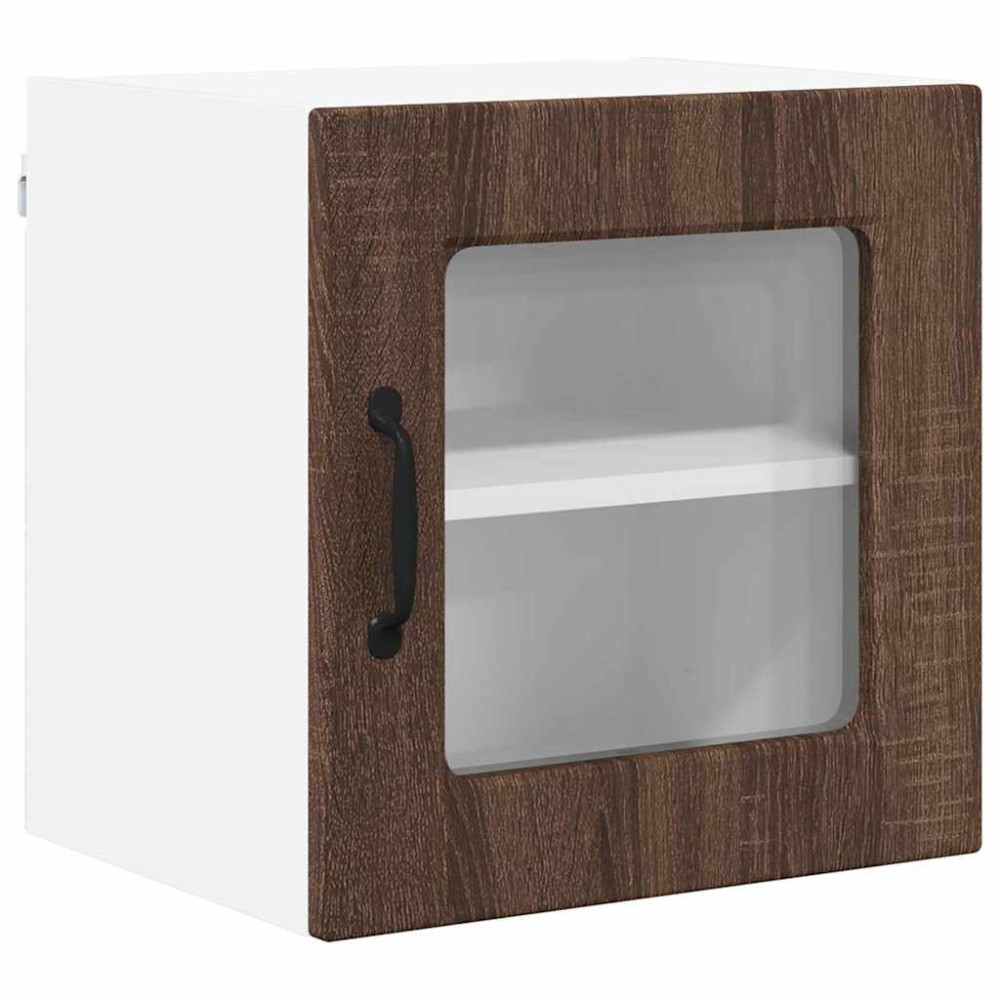 Produktbild för Väggglasförråd PORTO 2 pcs Brun Ek 40 x 31 x 40 cm