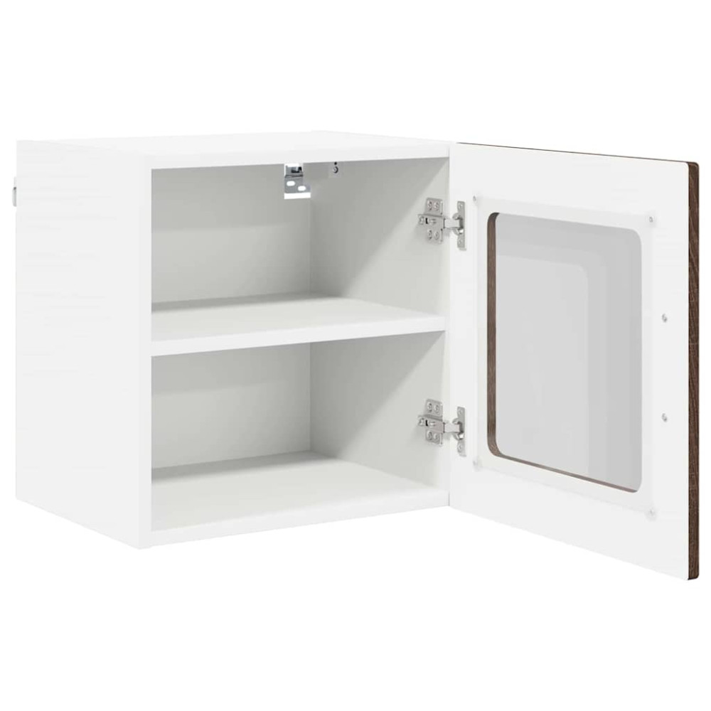 Produktbild för Väggglasförråd PORTO 2 pcs Brun Ek 40 x 31 x 40 cm