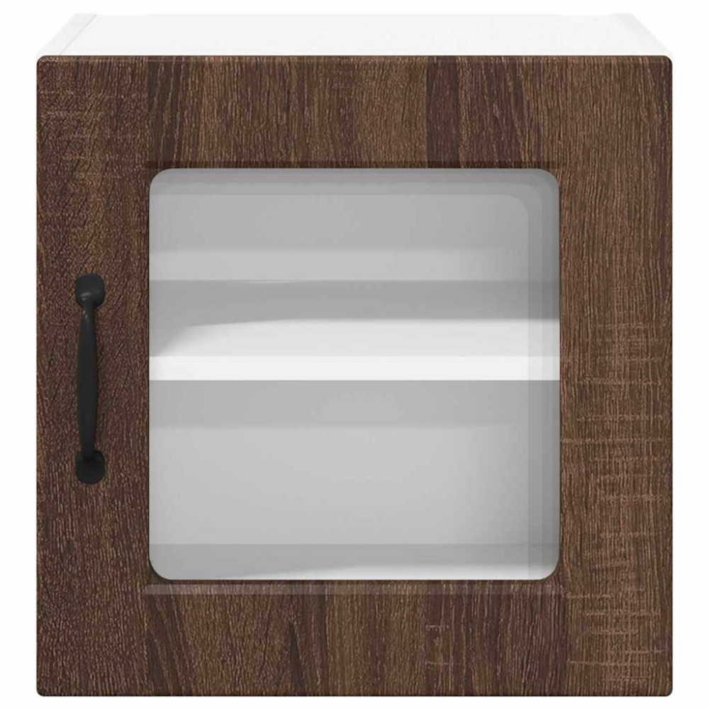 Produktbild för Väggglasförråd PORTO 2 pcs Brun Ek 40 x 31 x 40 cm