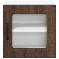 Produktbild för Väggglasförråd PORTO 2 pcs Brun Ek 40 x 31 x 40 cm