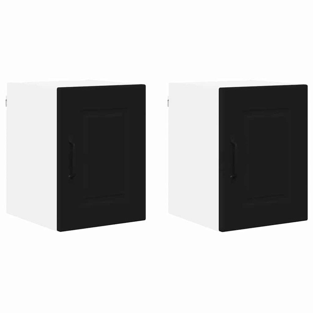 Produktbild för Väggskåp PORTO 2 pcs Svart 30 x 31 x 40 cm Konstruerat trä
