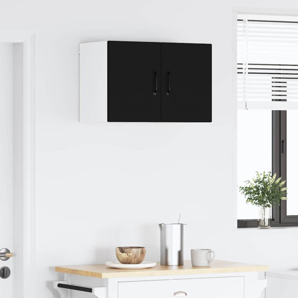 Produktbild för Väggskåp PORTO 2 pcs Svart 30 x 31 x 40 cm Konstruerat trä