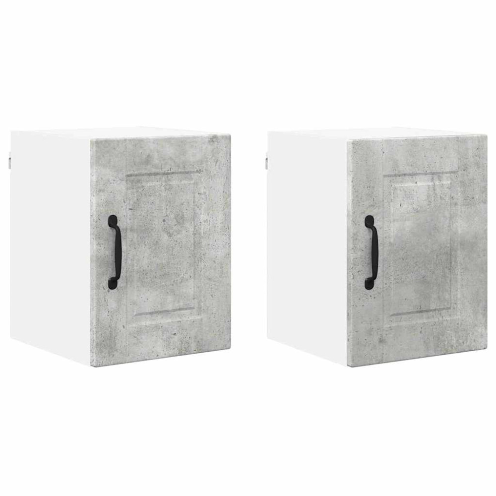 Produktbild för Väggskåp PORTO 2 pcs Betonggrå 30 x 31 x 40 cm Konstruerat trä