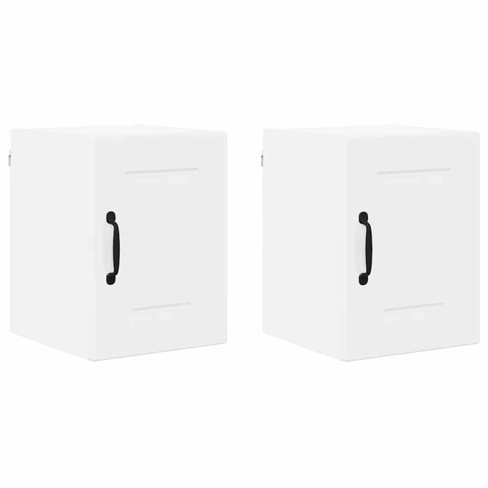 Produktbild för Väggskåp PORTO 2 pcs Högblanka vita 30 x 31 x 40 cm