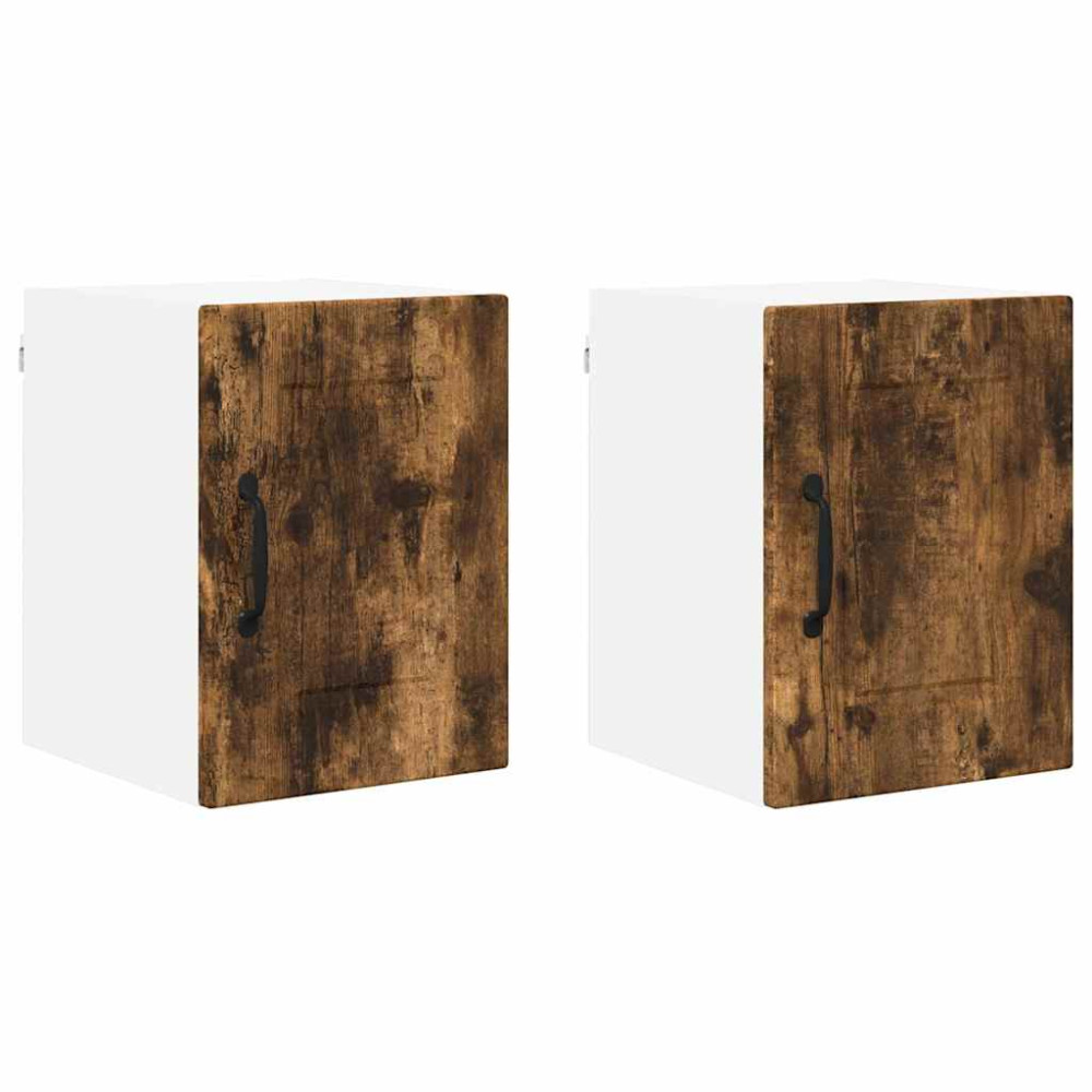 Produktbild för Väggskåp PORTO 2 pcs Rökt ek 30 x 31 x 40 cm Konstruerat trä