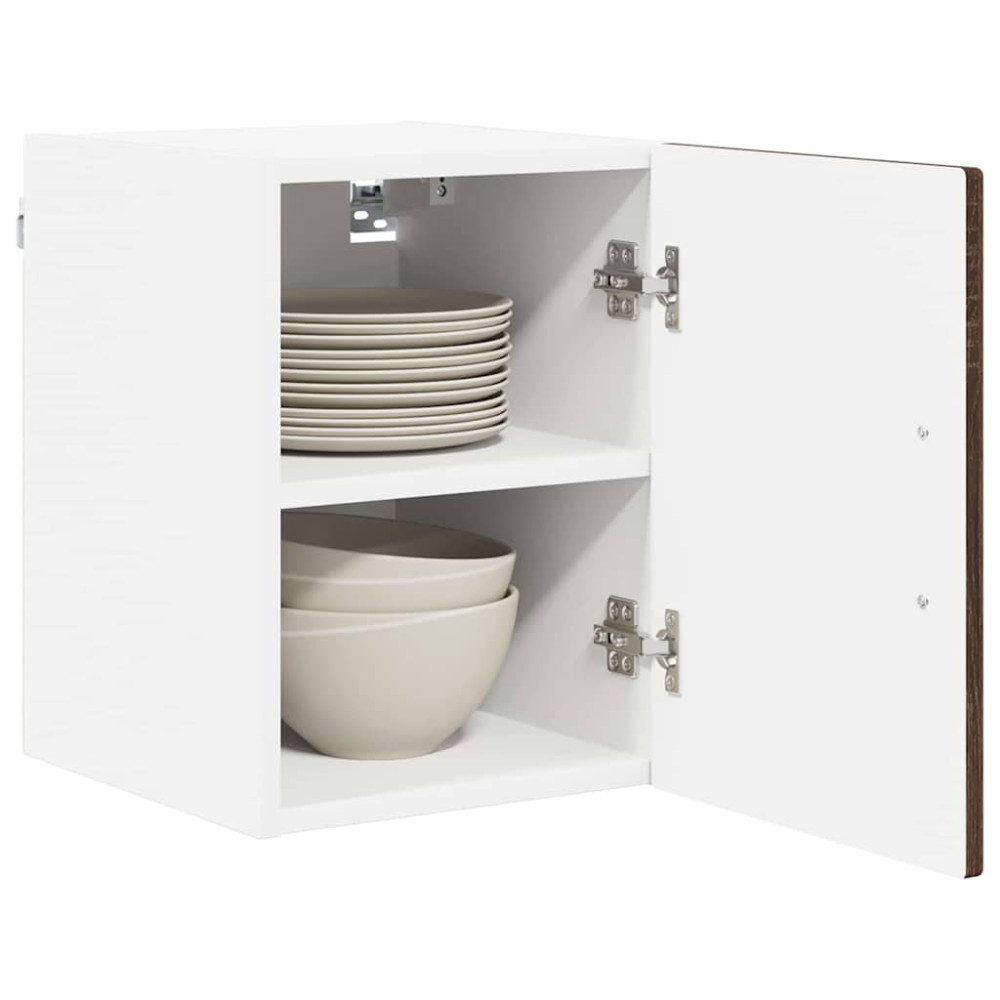 Produktbild för Väggskåp PORTO 2 pcs Brun Ek 30 x 31 x 40 cm Konstruerat trä