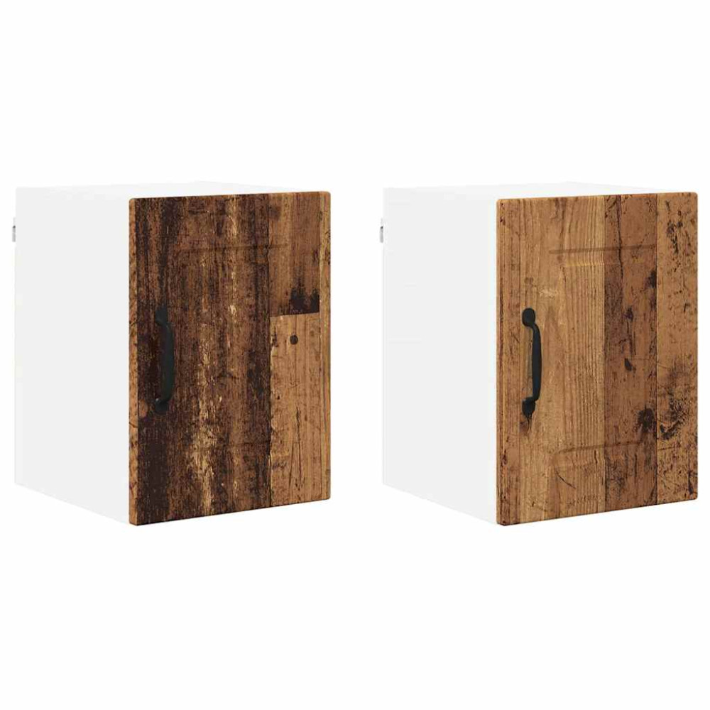 Produktbild för Väggskåp PORTO 2 pcs Gammalt trä 30 x 31 x 40 cm