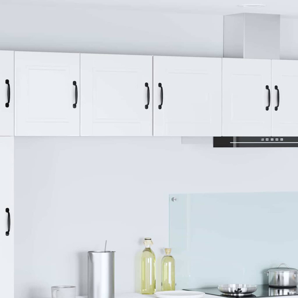 Produktbild för Väggskåp PORTO 2 pcs Högblanka vita 40 x 31 x 40 cm