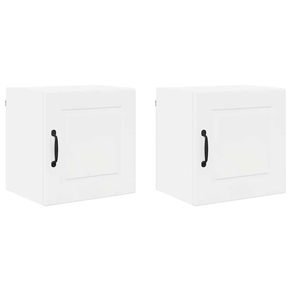 Produktbild för Väggskåp PORTO 2 pcs Högblanka vita 40 x 31 x 40 cm