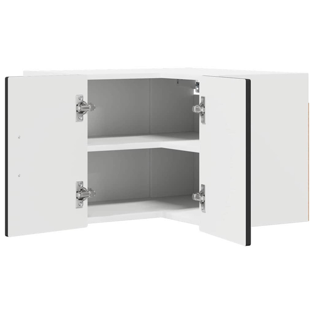Produktbild för Vägghörnskåp PORTO Svart 57 x 57 x 40 cm Konstruerat trä