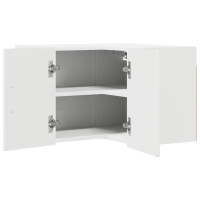 Produktbild för Vägghörnskåp PORTO Högblanka vita 57 x 57 x 40 cm