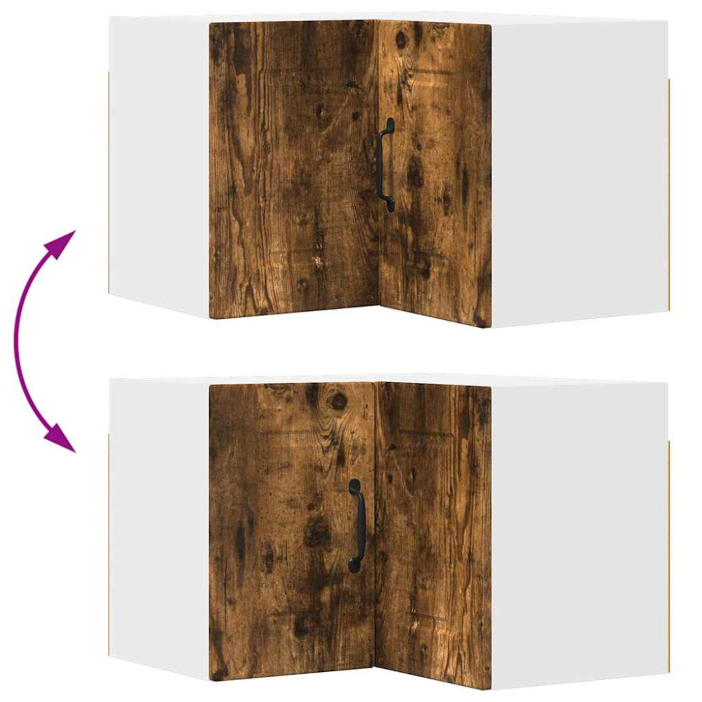 Produktbild för Vägghörnskåp PORTO Rökt ek 57 x 57 x 40 cm Konstruerat trä