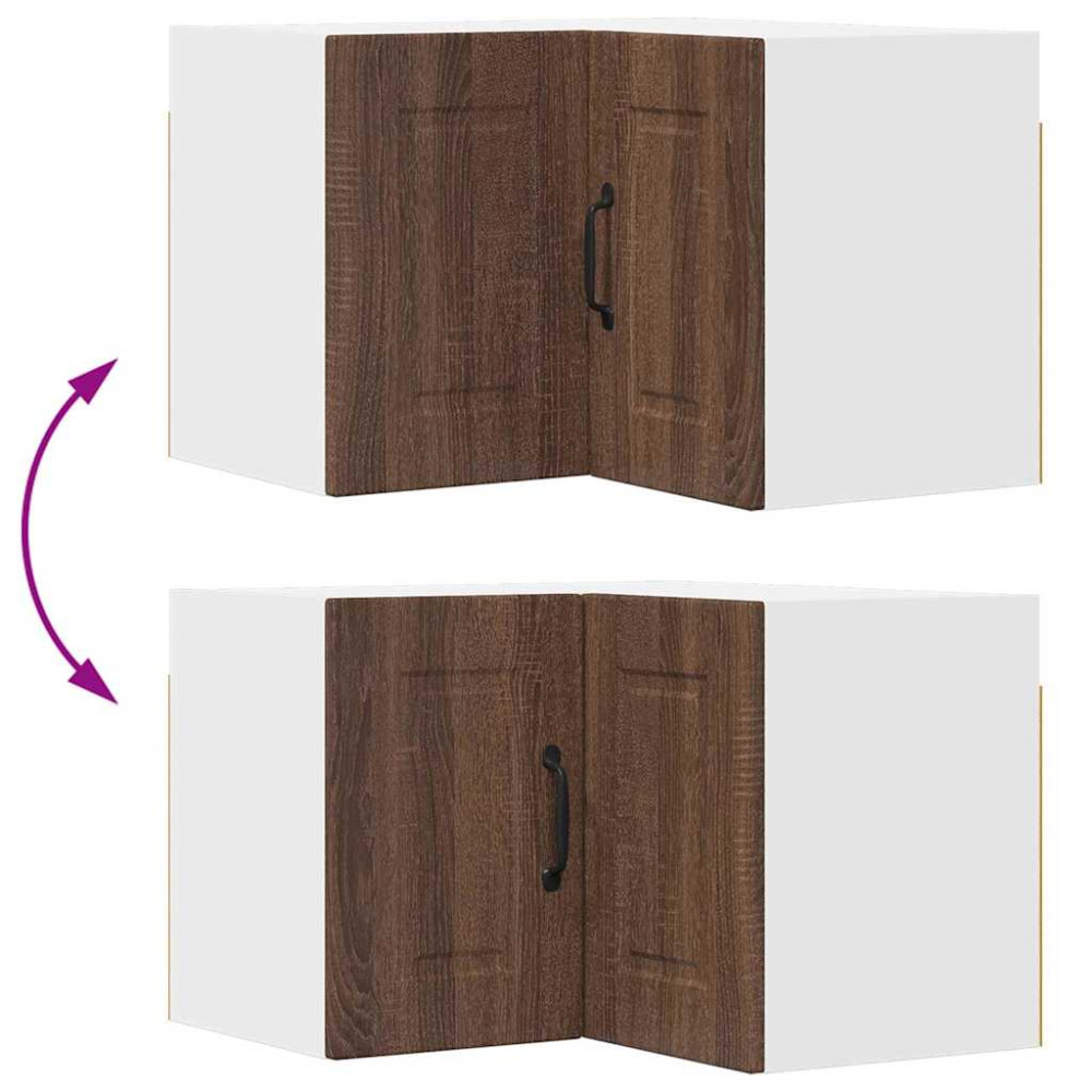 Produktbild för Vägghörnskåp PORTO Brun Ek 57 x 57 x 40 cm Konstruerat trä