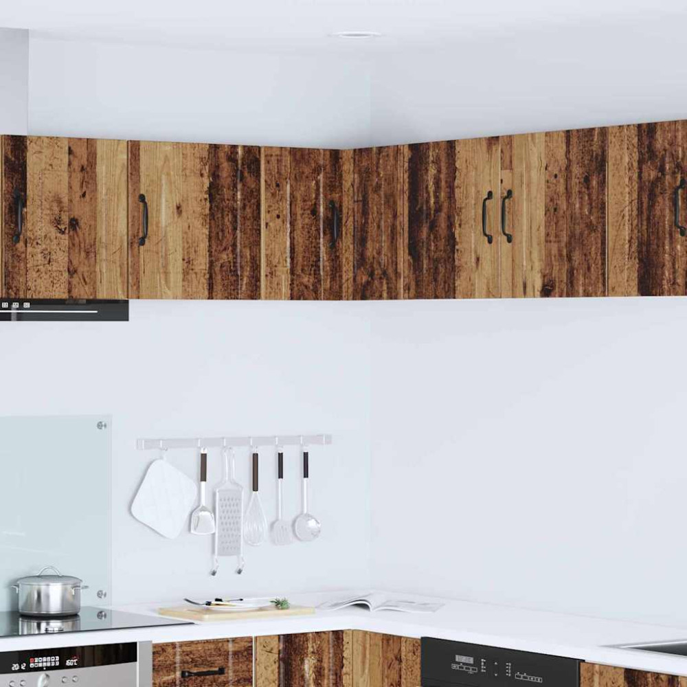 Produktbild för Vägghörnskåp PORTO Gammalt trä 57 x 57 x 40 cm Konstruerat trä