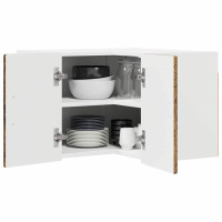 Produktbild för Vägghörnskåp PORTO Gammalt trä 57 x 57 x 40 cm Konstruerat trä