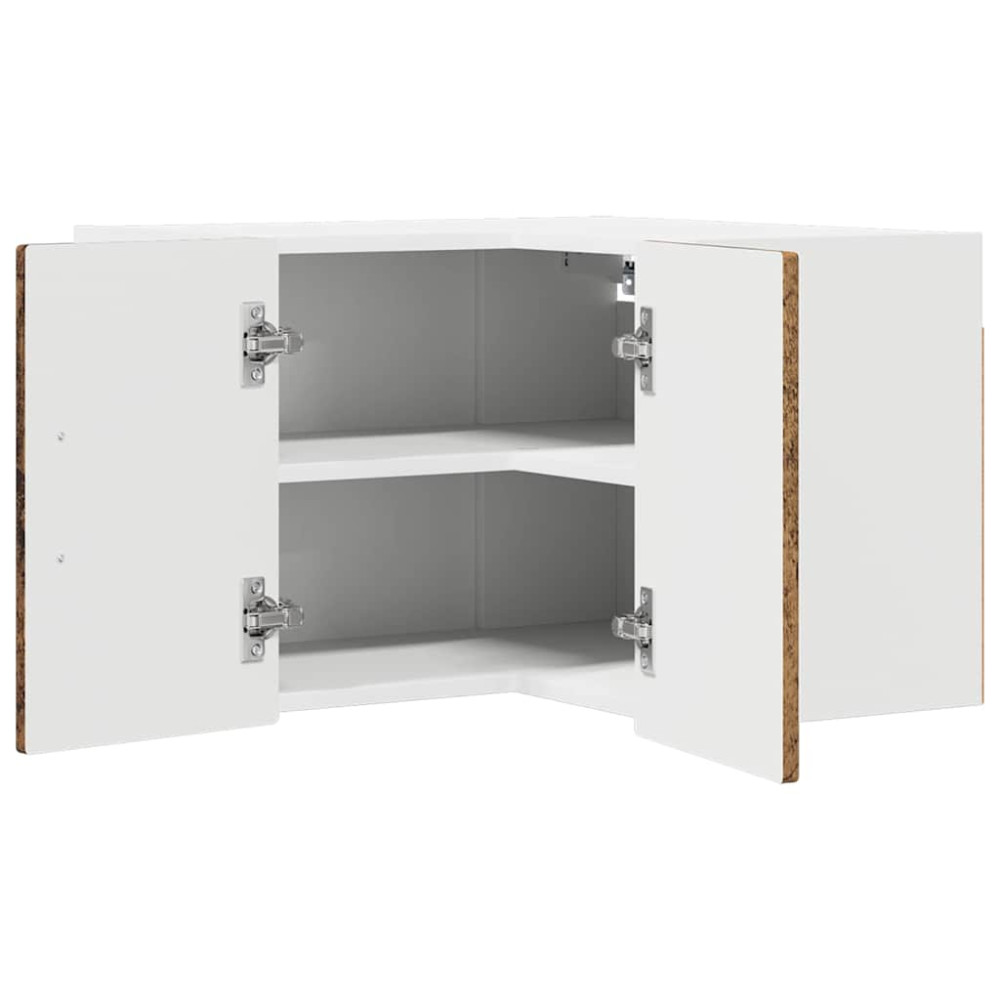 Produktbild för Vägghörnskåp PORTO Gammalt trä 57 x 57 x 40 cm Konstruerat trä