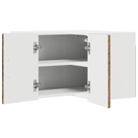 Produktbild för Vägghörnskåp PORTO Gammalt trä 57 x 57 x 40 cm Konstruerat trä