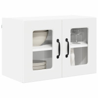 Produktbild för Väggglasförråd PORTO Vit 60 x 31 x 40 cm Konstruerat trä