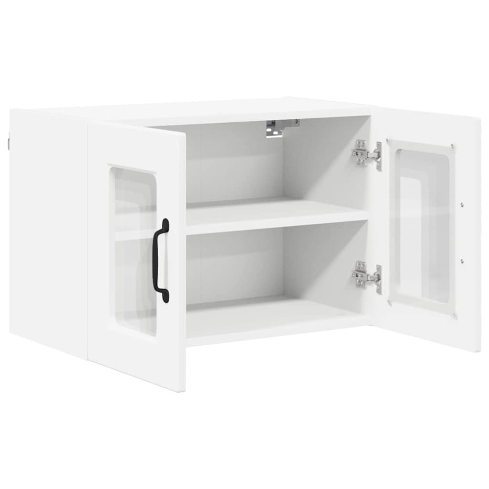 Produktbild för Väggglasförråd PORTO Vit 60 x 31 x 40 cm Konstruerat trä