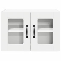 Produktbild för Väggglasförråd PORTO Vit 60 x 31 x 40 cm Konstruerat trä