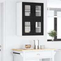 Produktbild för Väggglasförråd PORTO 2 pcs Svart 60 x 31 x 40 cm