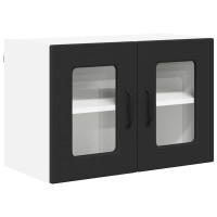 Produktbild för Väggglasförråd PORTO 2 pcs Svart 60 x 31 x 40 cm