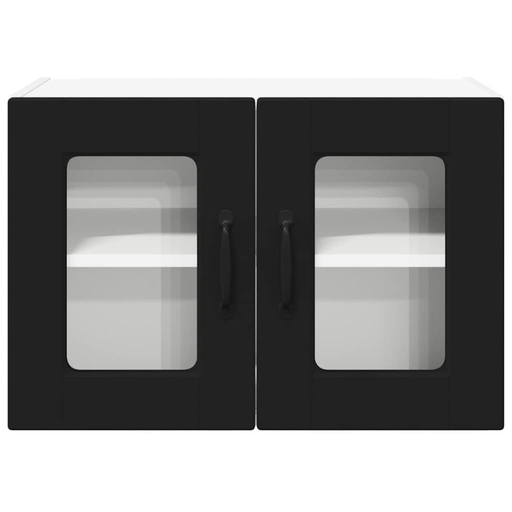 Produktbild för Väggglasförråd PORTO 2 pcs Svart 60 x 31 x 40 cm