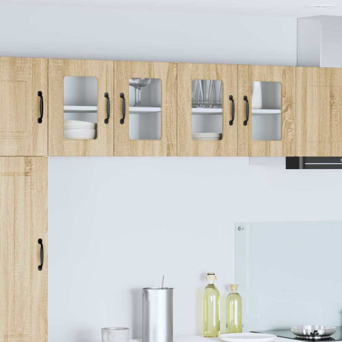 vidaXL Väggglasförråd PORTO 2 pcs Sonoma-ek 60 x 31 x 40 cm