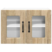 Produktbild för Väggglasförråd PORTO 2 pcs Sonoma-ek 60 x 31 x 40 cm