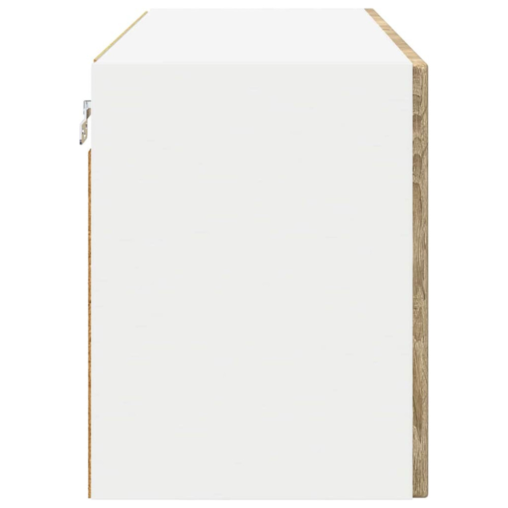 Produktbild för Väggglasförråd PORTO 2 pcs Sonoma-ek 60 x 31 x 40 cm