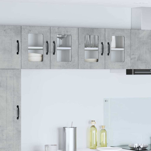 vidaXL Väggglasförråd PORTO 2 pcs Betonggrå 60 x 31 x 40 cm