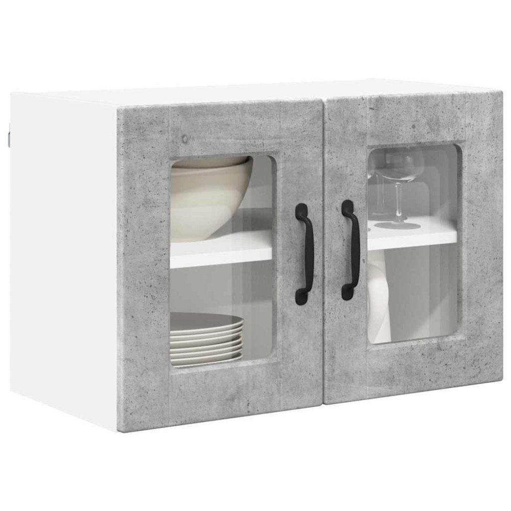 Produktbild för Väggglasförråd PORTO 2 pcs Betonggrå 60 x 31 x 40 cm