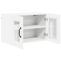 Produktbild för Väggglasförråd PORTO 2 pcs Högblanka vita 60 x 31 x 40 cm