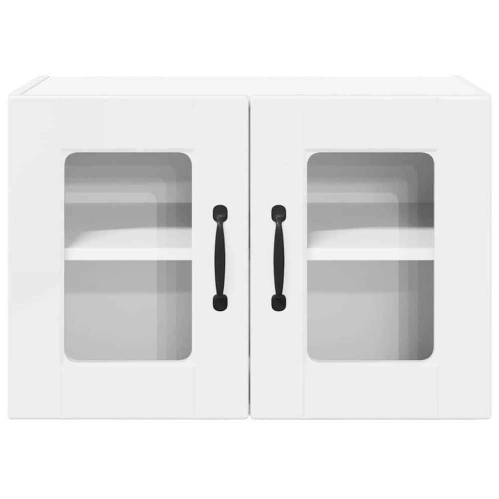 Produktbild för Väggglasförråd PORTO 2 pcs Högblanka vita 60 x 31 x 40 cm