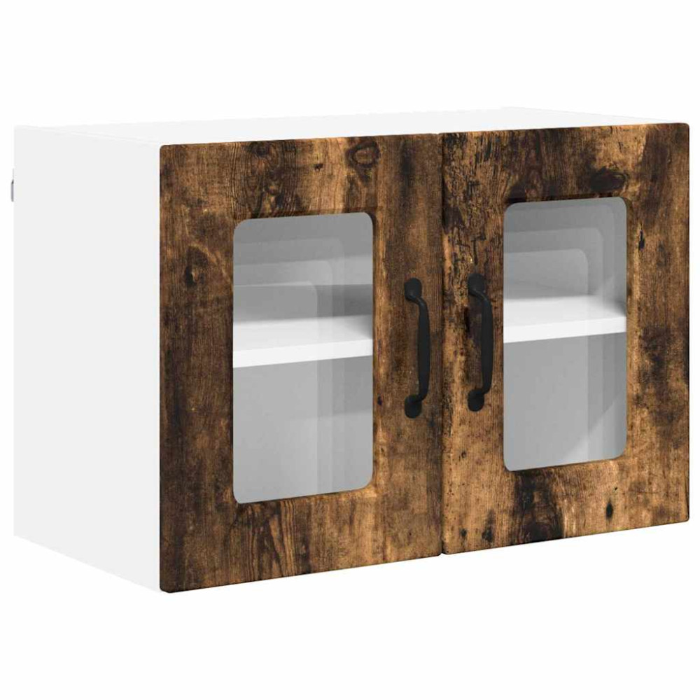 Produktbild för Väggglasförråd PORTO Rökt ek 60 x 31 x 40 cm Konstruerat trä