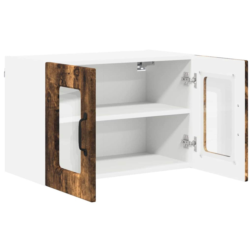 Produktbild för Väggglasförråd PORTO Rökt ek 60 x 31 x 40 cm Konstruerat trä