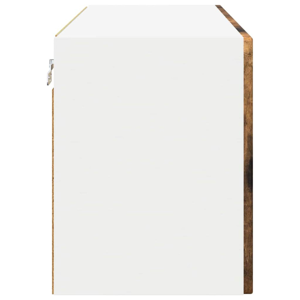 Produktbild för Väggglasförråd PORTO Rökt ek 60 x 31 x 40 cm Konstruerat trä