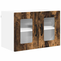 Produktbild för Väggglasförråd PORTO 2 pcs Rökt ek 60 x 31 x 40 cm