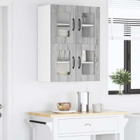 Produktbild för Väggglasförråd PORTO 2 pcs Grå Sonoma 60 x 31 x 40 cm