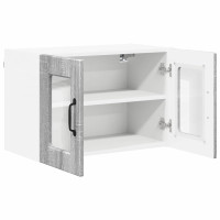 Produktbild för Väggglasförråd PORTO 2 pcs Grå Sonoma 60 x 31 x 40 cm