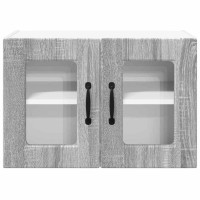 Produktbild för Väggglasförråd PORTO 2 pcs Grå Sonoma 60 x 31 x 40 cm