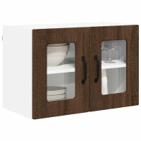 Produktbild för Väggglasförråd PORTO 2 pcs Brun Ek 60 x 31 x 40 cm