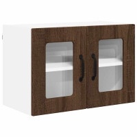Produktbild för Väggglasförråd PORTO 2 pcs Brun Ek 60 x 31 x 40 cm