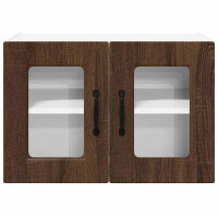 Produktbild för Väggglasförråd PORTO 2 pcs Brun Ek 60 x 31 x 40 cm