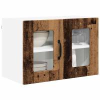 Produktbild för Väggglasförråd PORTO 2 pcs Gammalt trä 60 x 31 x 40 cm