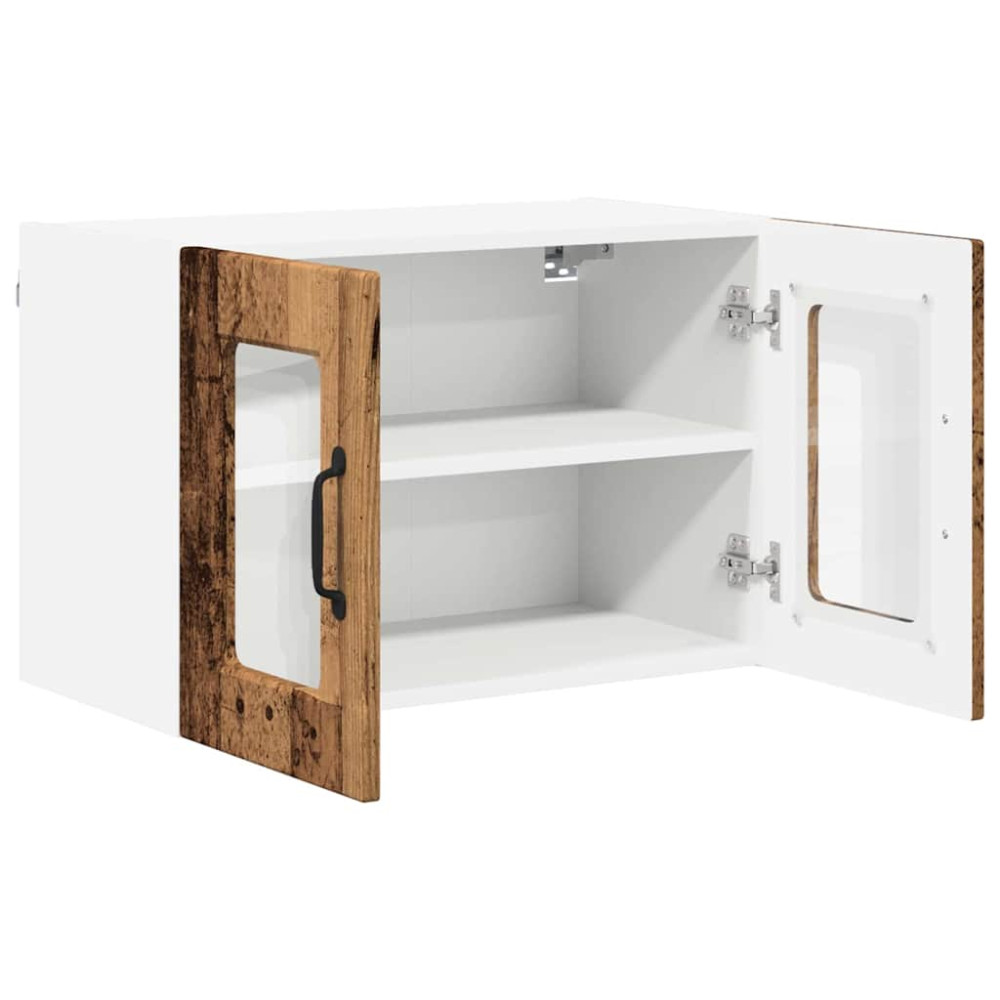 Produktbild för Väggglasförråd PORTO 2 pcs Gammalt trä 60 x 31 x 40 cm