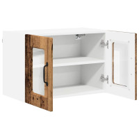 Produktbild för Väggglasförråd PORTO 2 pcs Gammalt trä 60 x 31 x 40 cm
